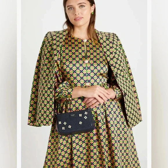 Sam Icon Floral Embellished Denim Mini Pochette